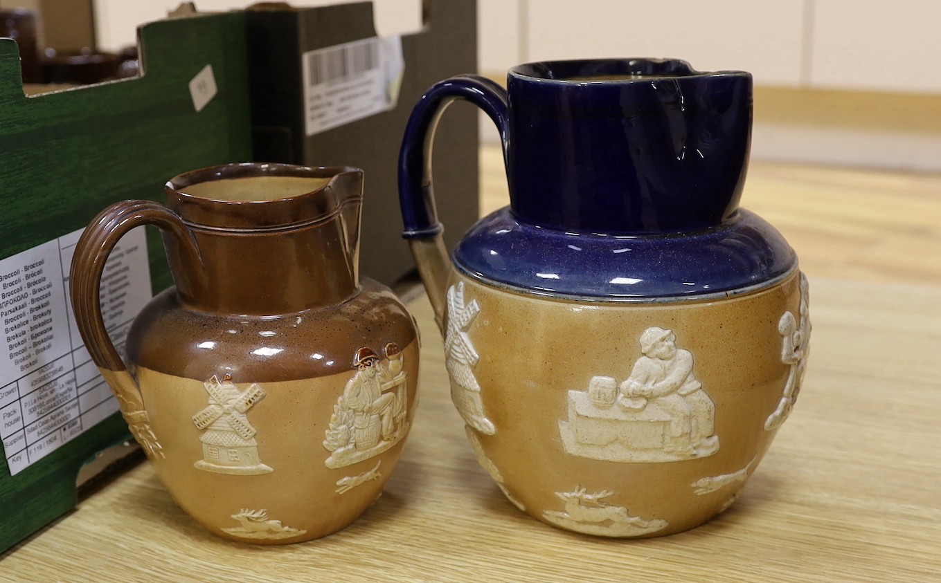 A quantity of Doulton Lambeth stoneware jugs